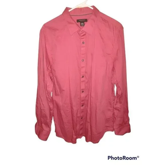 Structure Shirts | Structure Men's Pinkish/Red Slim Fit Dress Shirt Size L | Color: Pink/Red | Size: L | Kkboone07's Closet